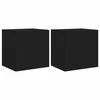 TV staliukas Sieninės TV spintelės su LED, 2vnt., juodos, 40,5x35x40cm