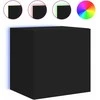 TV staliukas Sieninės TV spintelės su LED, 2vnt., juodos, 40,5x35x40cm