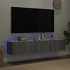 TV staliukas Sieninės TV spintelės su LED, 2vnt., pilkos ąžuolo, 80x35x31cm