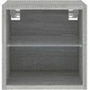 TV staliukas Sieninės TV spintelės su LED, 2vnt., pilkos, 30x28,5x30cm