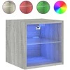 TV staliukas Sieninės TV spintelės su LED, 2vnt., pilkos, 30x28,5x30cm
