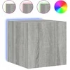 TV staliukas Sieninės TV spintelės su LED, 2vnt., pilkos, 30,5x35x30cm