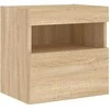 TV staliukas Sieninės TV spintelės su LED, 2vnt., sonoma ąžuolo, 40x30x40cm