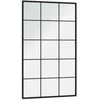 Sieniniai veidrodžiai, 4vnt., juodos spalvos, 100x60cm, metalas