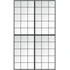 Sieniniai veidrodžiai, 4vnt., juodos spalvos, 100x60cm, metalas