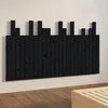Lova Sieninis galvūgalis, juodas, 146,5x3x80cm, pušies masyvas