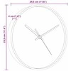 Sieninis laikrodis, auksinis/baltas, 29,5cm, PS/stiklas