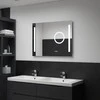 Sieninis vonios kambario veidrodis su LED ir jutikliu, 80x60cm