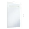 Sieninis vonios kambario veidrodis su LED, 60x100cm