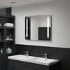 Sieninis vonios kambario veidrodis su LED, 80x60cm