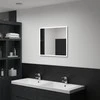 Sieninis vonios kambario veidrodis su LED, 60x50cm