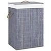 Skalbinių krepšys su 2 skyriais, pilkos spalvos, bambukas, 72l