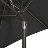 Sodo skėtis nuo saulės su LED, juodas, 200x211cm, aliuminis