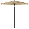 Skėtis nuo saulės su LED/plieniniu stulpu, rudas, 268x268x226cm