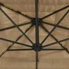 Skėtis nuo saulės su LED/plieniniu stulpu, rudas, 223x223x213cm