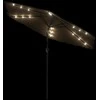Skėtis nuo saulės su LED/plieniniu stulpu, rudas, 268x268x226cm