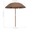 Sodo skėtis nuo saulės su plieniniu stulpu, taupe, 180cm
