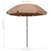 Sodo skėtis nuo saulės su plieniniu stulpu, taupe, 240cm