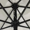 Sodo skėtis su LED ir aliuminio stulpu, smėlio baltas, 270cm