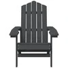 Sodo Adirondack kėdė su staliuku, antracito spalvos, HDPE