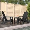 Sodo Adirondack kėdės su staliuku, antracito spalvos, HDPE