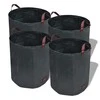 Sodo atliekų krepšiai, 4 vnt., tamsiai žali, 272 l, 150 g/m2
