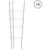 Sodo augalų atramos su 4 žiedais, 5vnt., žalios, 90cm, plienas