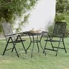Lauko baldų komplektas Sodo baldų komplektas, 3 dalių, antracito, išplėstas metalas