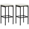 Lauko baldų komplektas Sodo baro baldų komplektas su pagalvėlėmis, 3 dalių, juodas
