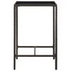 Sodo baro stalas, rudas, 70x70x110cm, poliratanas ir stiklas