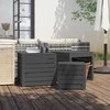 Sodo dėžių rinkinys, 3vnt., pilkas, pušies medienos masyvas