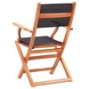 Sodo kėdės, 2vnt., juodos, eukalipto masyvas ir tekstilenas