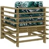 Sodo kėdės su pagalvėlėmis, 2vnt., impregnuota pušies mediena