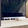 Lauko baldų komplektas Sodo komplektas su antracito pagalvėmis, 5 dalių, pušis