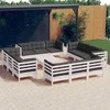 Lauko baldų komplektas Sodo komplektas su antracito pagalvėmis, 13 dalių, pušis