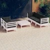 Lauko baldų komplektas Sodo komplektas su antracito pagalvėmis, 6 dalių, pušis