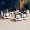 Lauko baldų komplektas Sodo komplektas su antracito pagalvėmis, 8 dalių, pušis