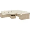 Sofa Sodo komplektas su pagalvėlėmis, 11 dalių, smėlio, poliratanas