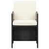 Lauko baldų komplektas Sodo komplektas su pagalvėlėmis, 17 dalių, juodas, poliratanas