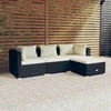 Lauko baldų komplektas Sodo poilsio baldų komplektas su pag., 4d., juod. sp., polir.