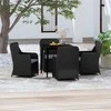 Lauko baldų komplektas Sodo valgomojo komplektas su pagalvėlėmis, 5 dalių, juodas