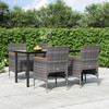 Lauko baldų komplektas Sodo komplektas su pagalvėlėmis, 5 dalių, pilkas ir juodas