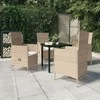 Lauko baldų komplektas Sodo komplektas su pagalvėlėmis, 5 dalių, smėlio spalvos