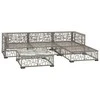 Lauko baldų komplektas Sodo komplektas su pagalvėlėmis, 5 dalių, pilkas, poliratanas