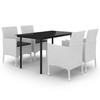 Lauko baldų komplektas Sodo komplektas su pagalvėlėmis, 5 dalių, poliratanas/stiklas