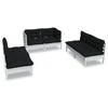 Lauko baldų komplektas Sodo komplektas su pagalvėlėmis, 6 dalių, pušies masyvas