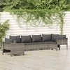 Lauko baldų komplektas Sodo komplektas su pagalvėlėmis, 6 dalių, pilkas, poliratanas