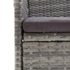 Lauko baldų komplektas Sodo komplektas su pagalvėlėmis, 7 dalių, pilkas ir juodas