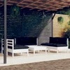 Lauko baldų komplektas Sodo komplektas su pagalvėlėmis, 7 dalių, pušies masyvas