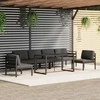 Lauko baldų komplektas Sodo komplektas su pagalvėlėmis, 7 dalių, antracito, aliuminis